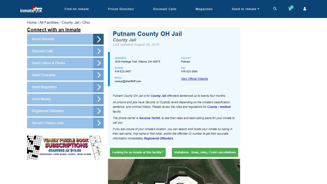 Putnam County OH Jail - Inmate Locator - Ottawa, OH