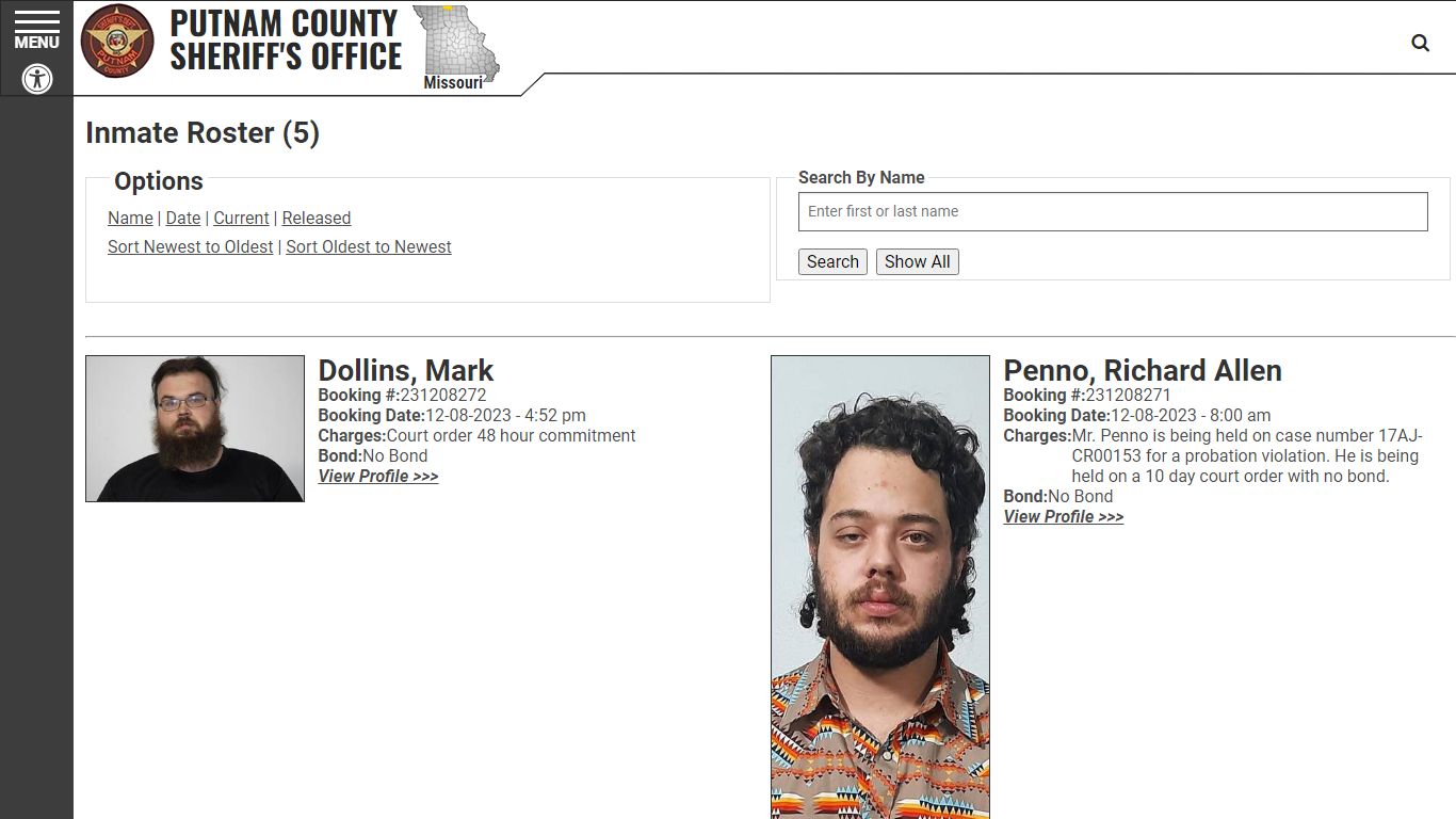 Inmate Roster - Current Inmates Booking Date Descending - Putnam County ...